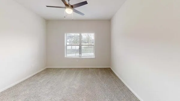 an empty room with a window