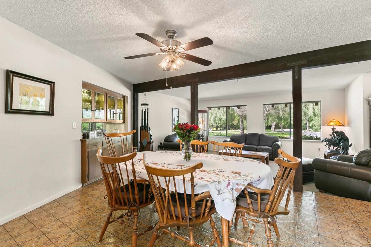 218 Sierra Road Ojai, CA 93023 - Photo 14 of 50 a view of a dining room with furniture window and outside view