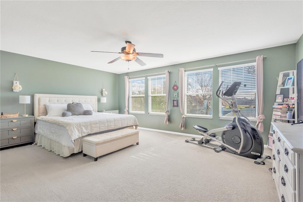 18345 Fish Loop Land O Lakes, FL 34638 - Photo 16 of 36 a spacious bedroom with a bed and glass door