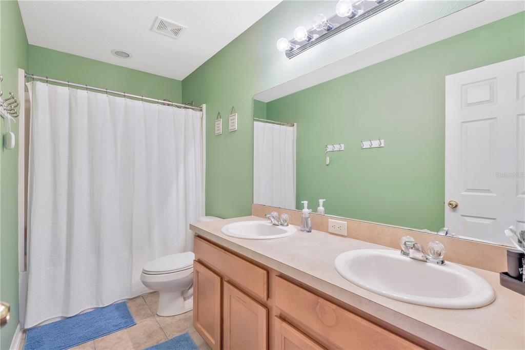 18345 Fish Loop Land O Lakes, FL 34638 - Photo 22 of 36 a bathroom with a granite countertop sink and a mirror