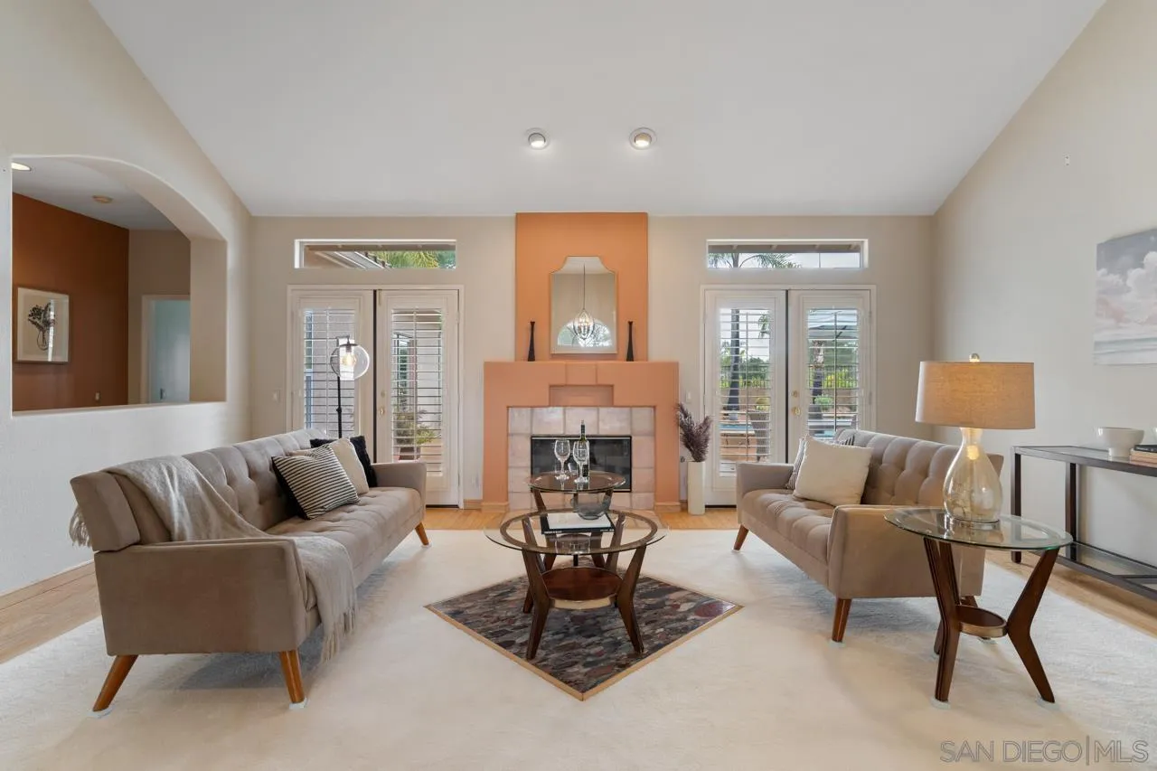 12245 Malabar Drive Poway, CA 92064 - Photo 11 of 43 a living room with furniture and a fireplace