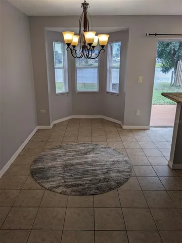 a view of a livingroom with a chandelier
