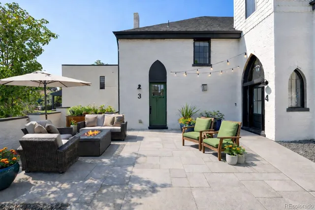 a view of a couches in patio of a house