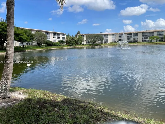 a view of a lake with houses