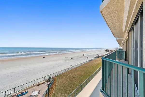 a view of balcony with ocean view