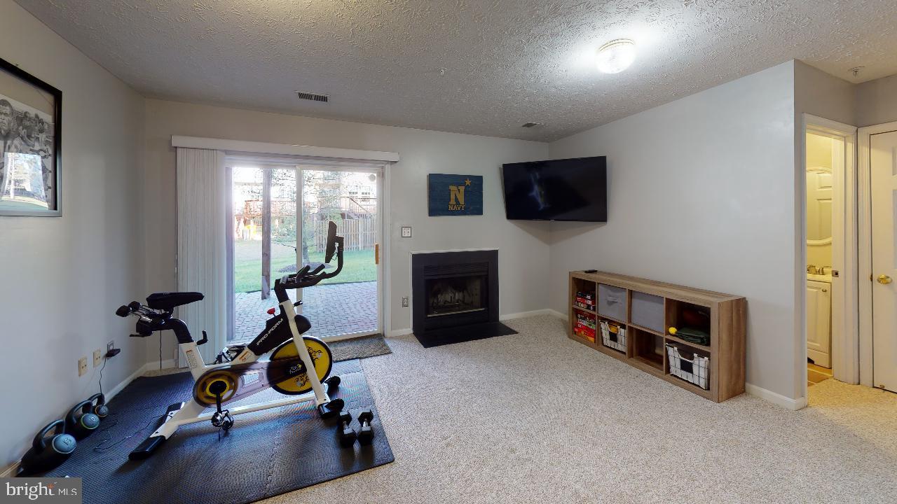 Family room with fireplace