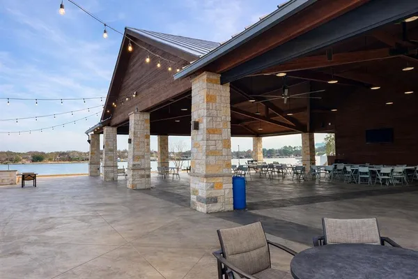 a view of a porch with chairs