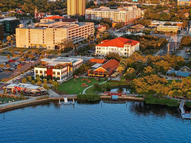 an aerial view of a city with lots of residential buildings