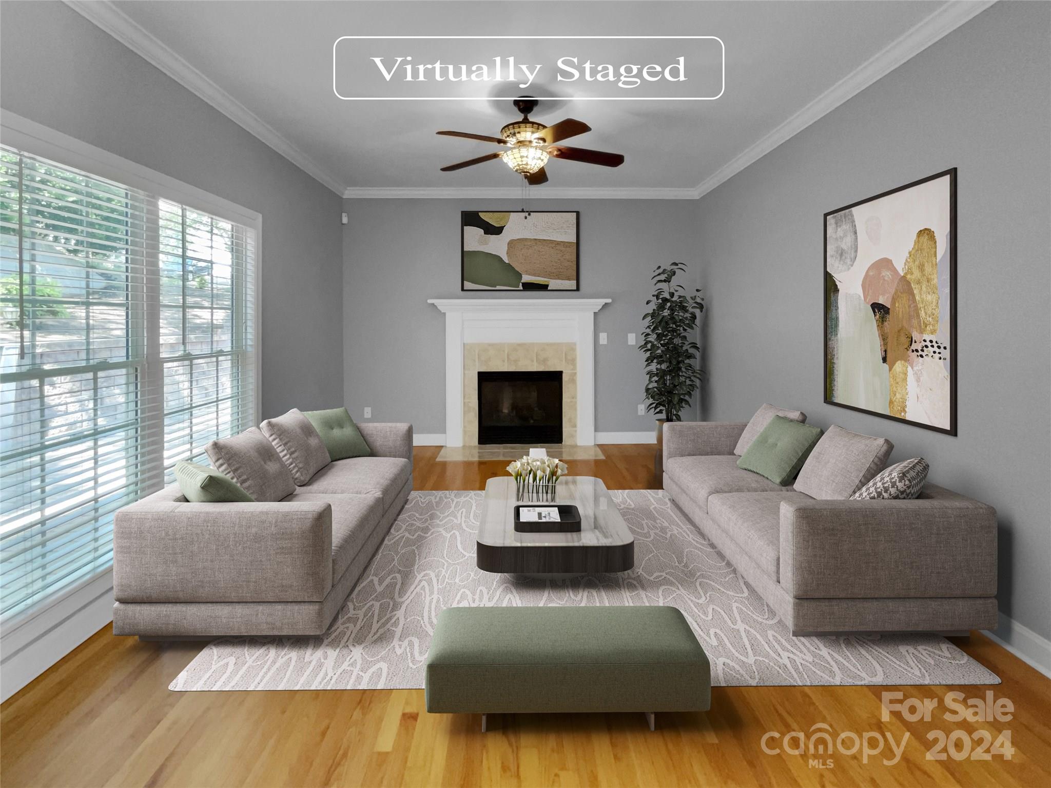 12047 Spinnaker Drive Fort Mill, SC 29708 - Photo 2 of 17 a living room with furniture and a fireplace