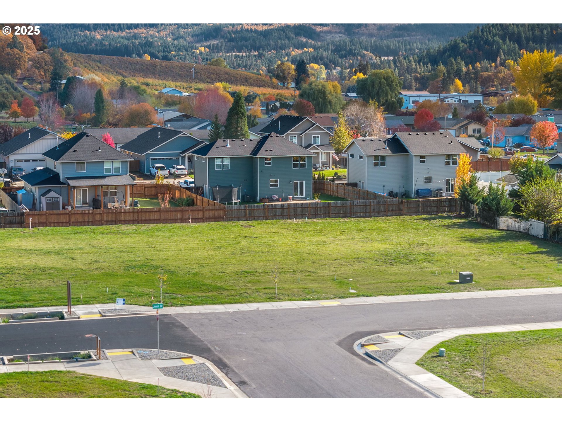 3165 Maple Road Hood River, OR 97031 - Photo 17 of 20 a view of an swimming pool with lawn chairs and large trees