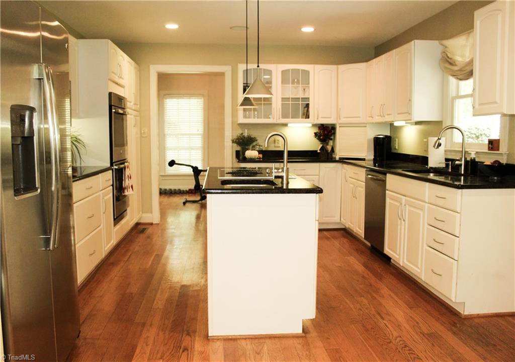 7232 Ledbetter Road Climax, NC 27233 - Photo 14 of 33 The Recently Remodeled Kitchen Features Plenty Of Can Lighting, Pennant Lights & Under The Cabinet Accent Lighting