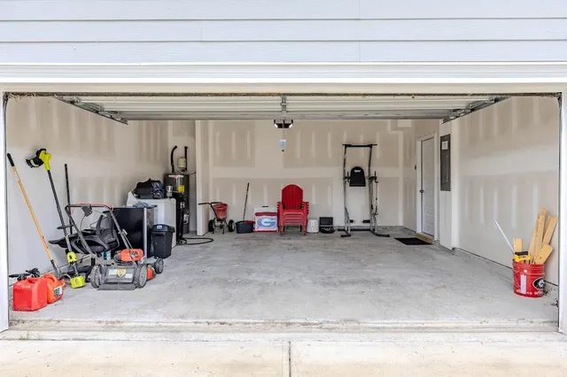 a view of a garage