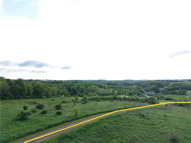 a view of a field with a big yard