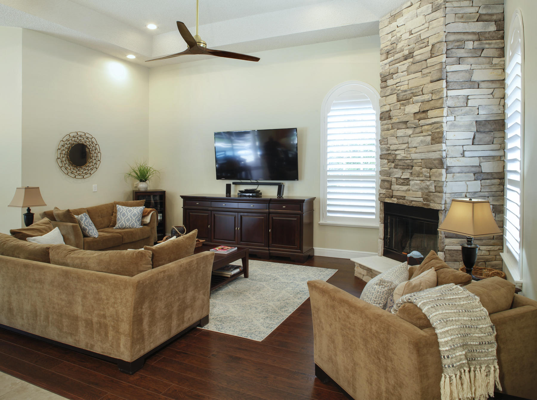 1846 Southwest 17th Street Boca Raton, FL 33486 - Photo 8 of 37 Stone fireplace