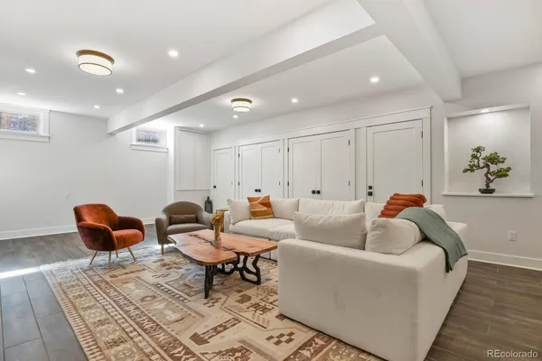 a living room with furniture