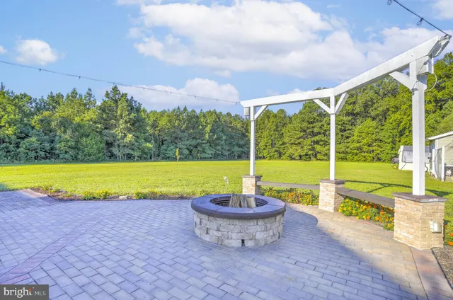 a view of a swimming pool and a yard