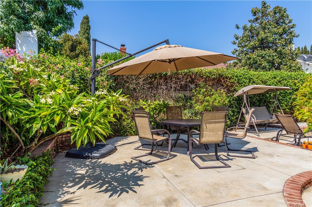 331 Bagnall Avenue Placentia, CA 92870 - Photo 31 of 37 a view of backyard with table and chairs under an umbrella