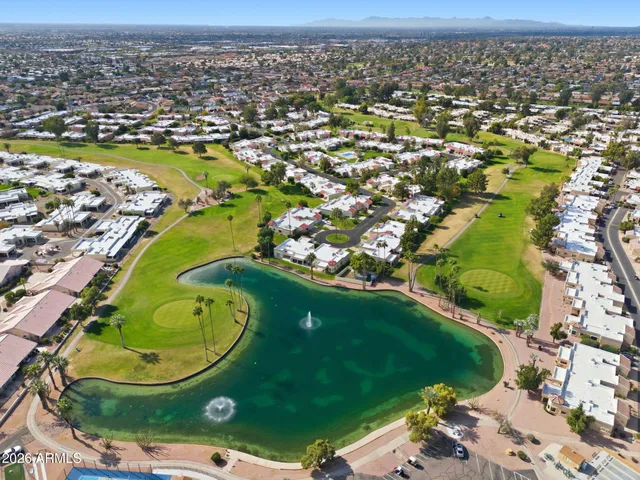 an aerial view of swimming pool
