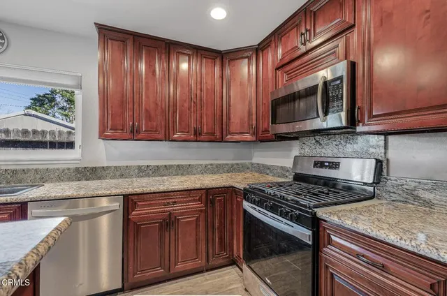 a view of a kitchen counter space