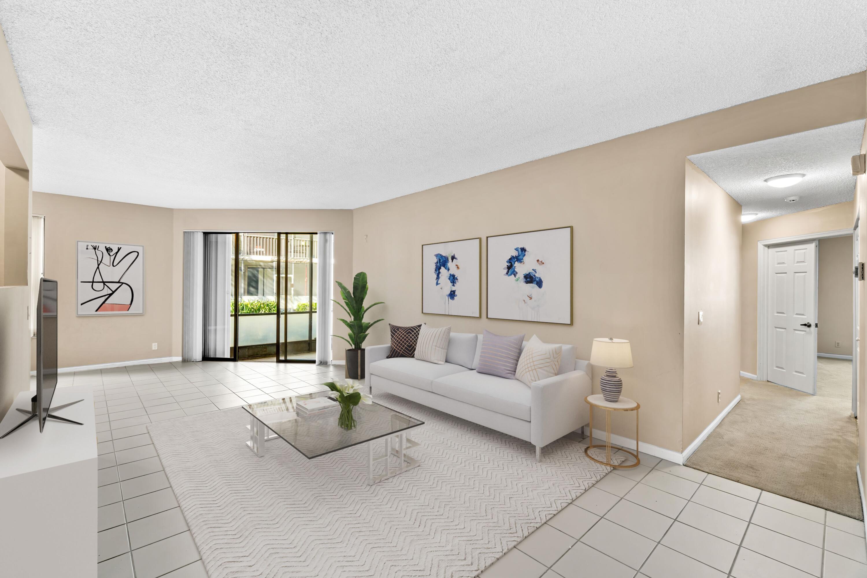 5770 Coach House Circle, Unit D Boca Raton, FL 33486 - Photo 13 of 52 STAGED LIVING ROOM