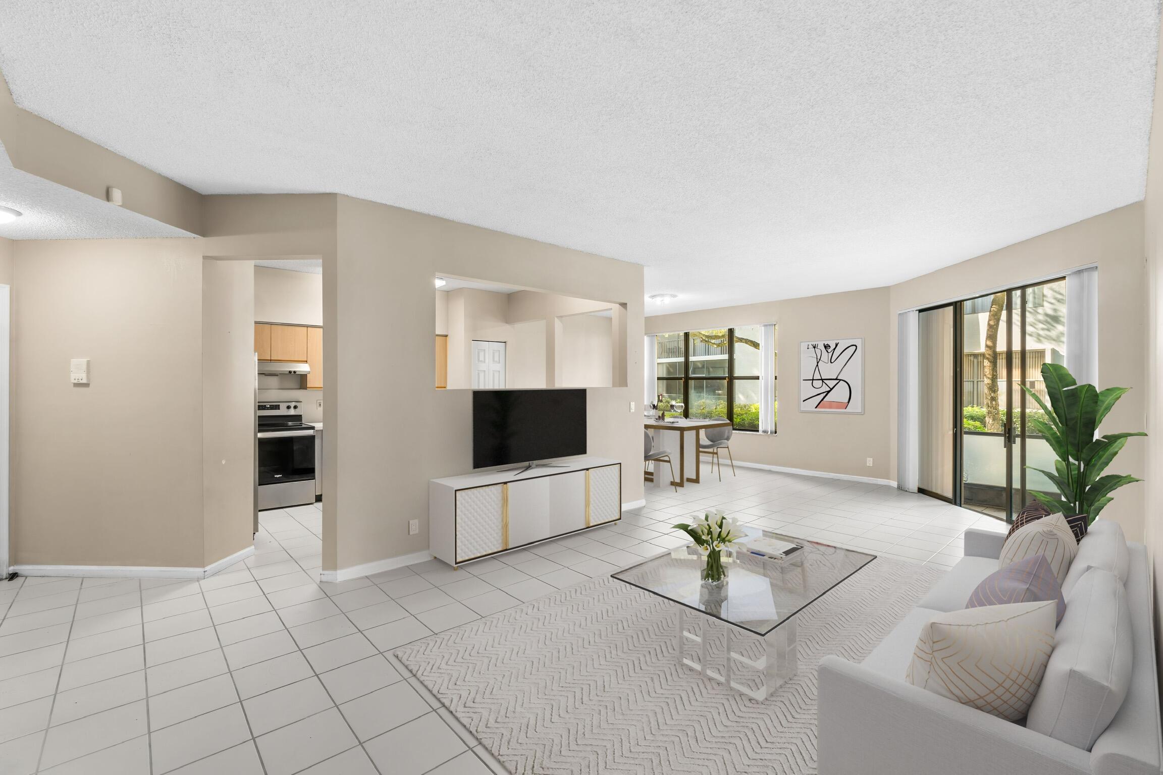 5770 Coach House Circle, Unit D Boca Raton, FL 33486 - Photo 9 of 52 STAGED LIVING ROOM