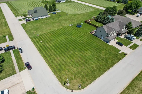 an aerial view of a house
