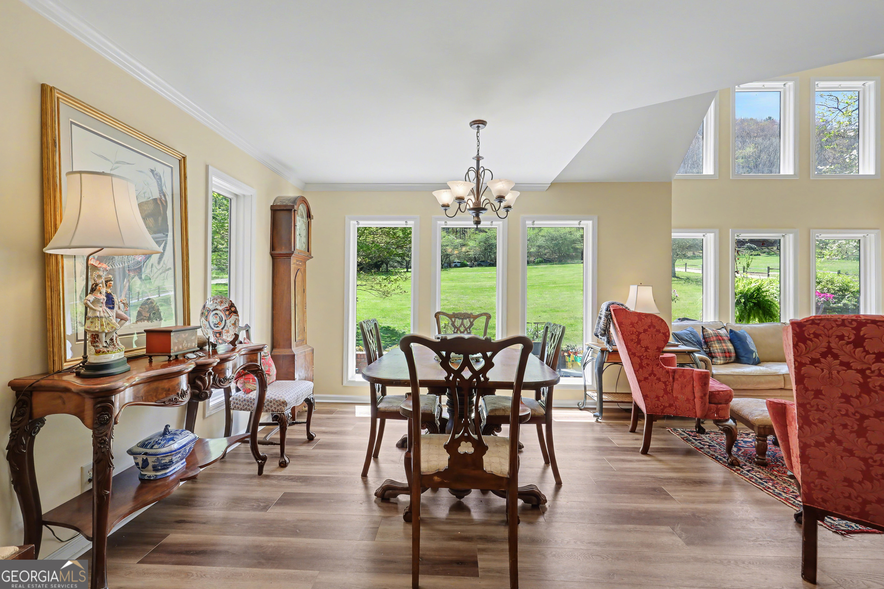 1067-o V Ov Justus Road Rabun Gap, GA 30568 - Photo 14 of 73 a view of a dining room with furniture window and outside view