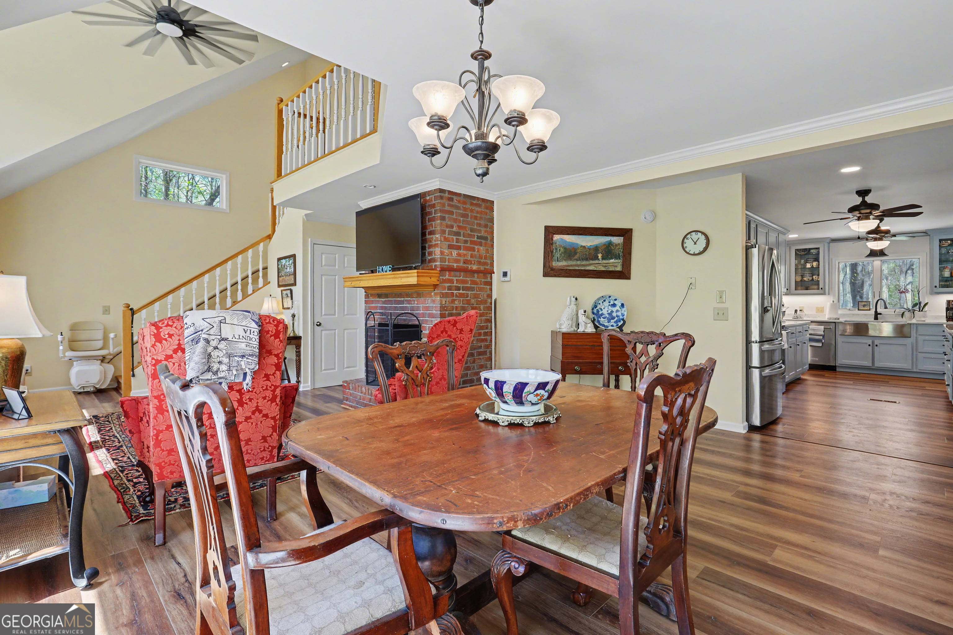 1067-o V Ov Justus Road Rabun Gap, GA 30568 - Photo 18 of 73 a view of a dining room with furniture and wooden floor