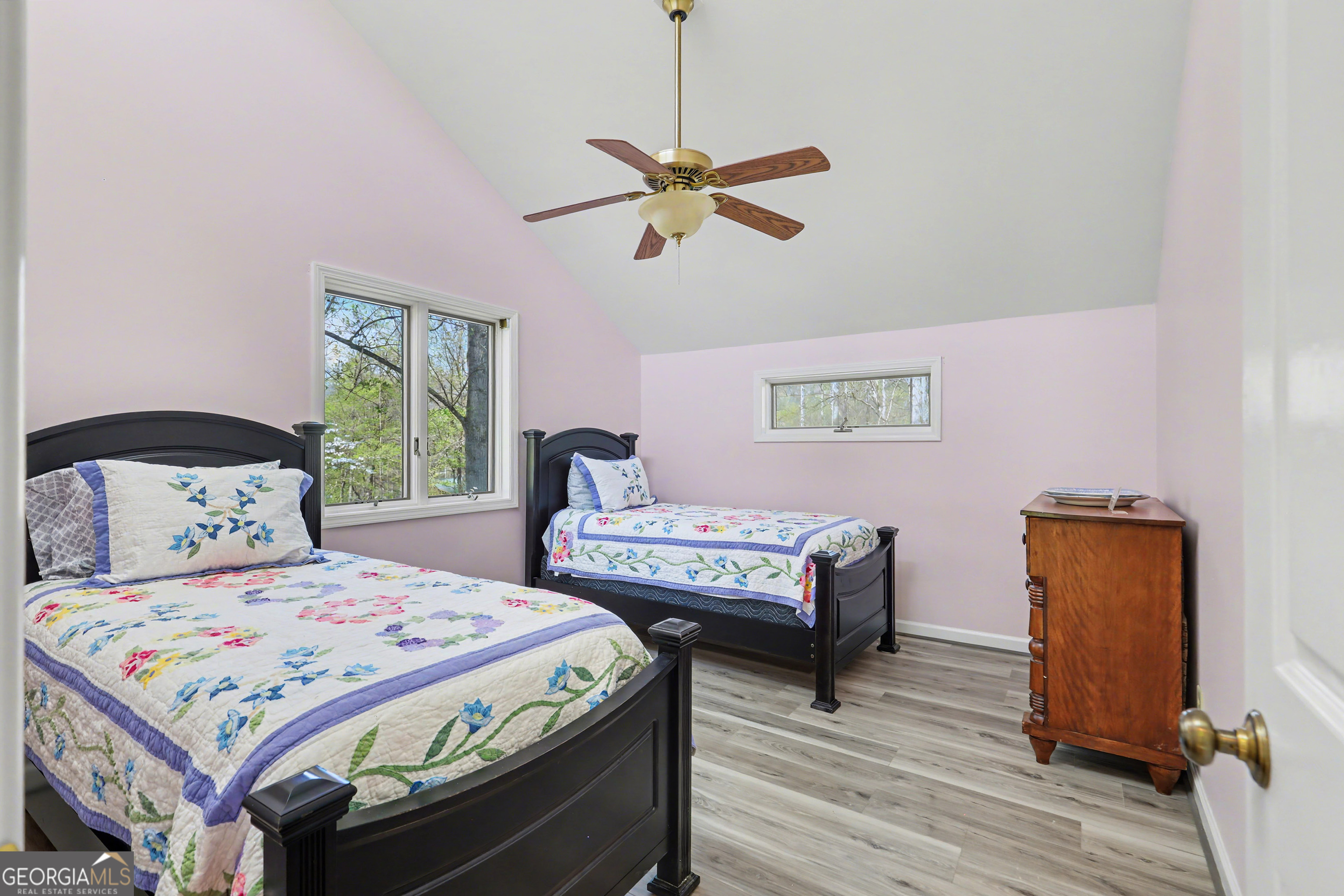 1067-o V Ov Justus Road Rabun Gap, GA 30568 - Photo 38 of 73 a bedroom with a bed and wooden floor