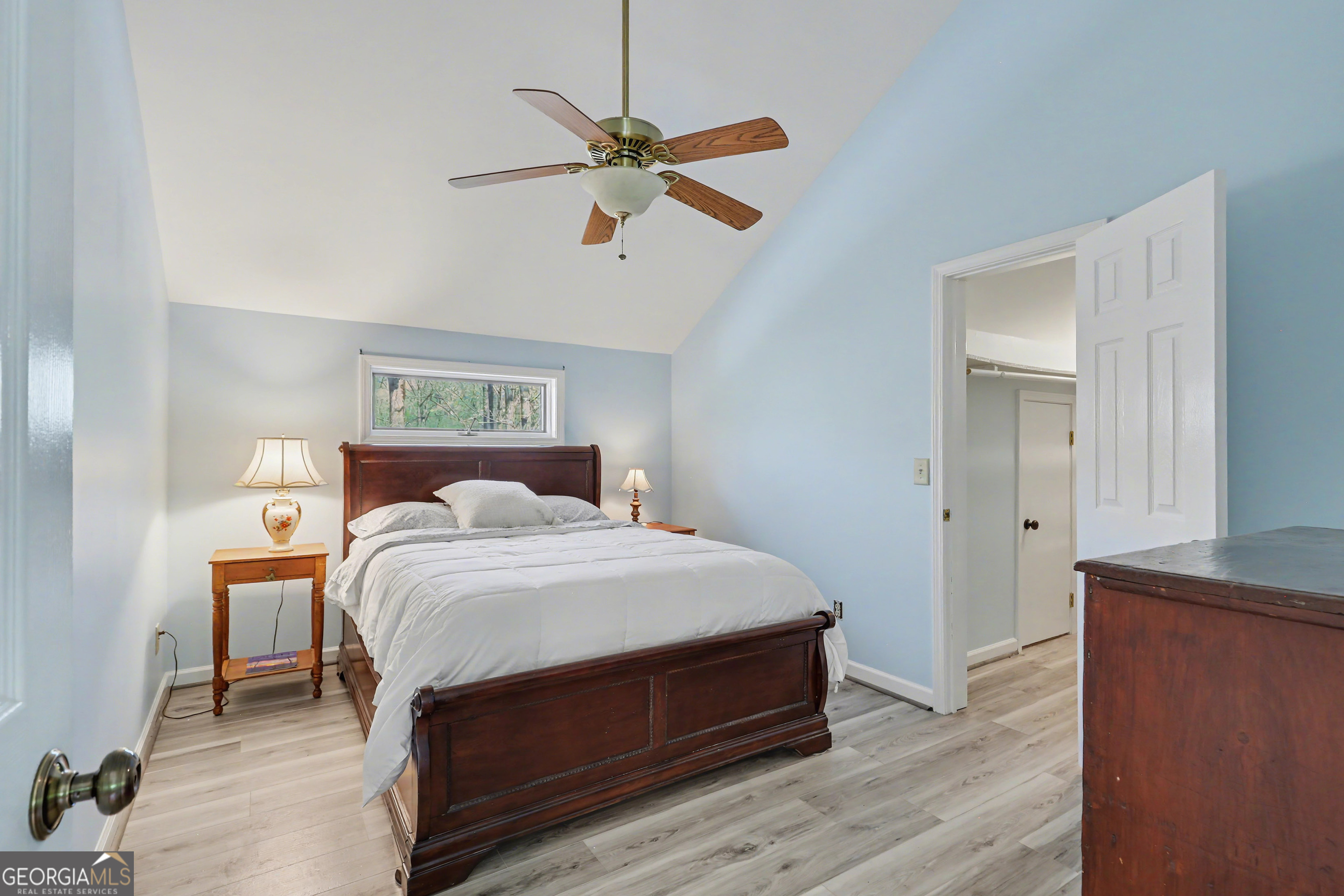 1067-o V Ov Justus Road Rabun Gap, GA 30568 - Photo 39 of 73 a bedroom with a bed and a ceiling fan