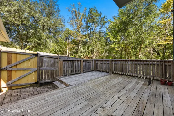 a view of a backyard with a garden