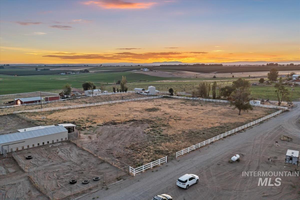Aerial view of sparsely populated area
