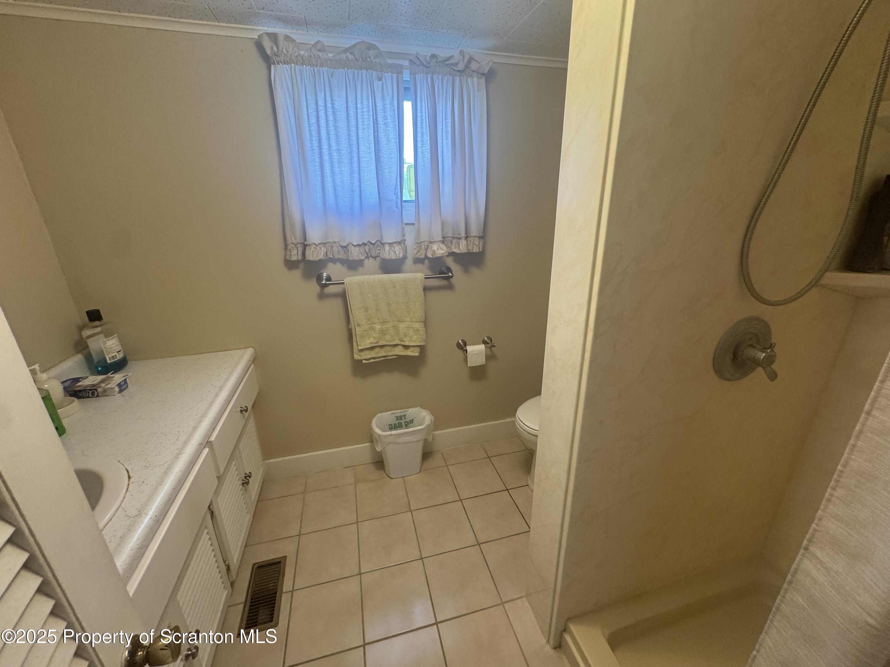 464 Point Road Lake Winola, PA 18419 - Photo 14 of 47 a bathroom with a sink a toilet and shower