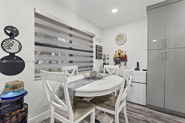 a table and chairs in a room