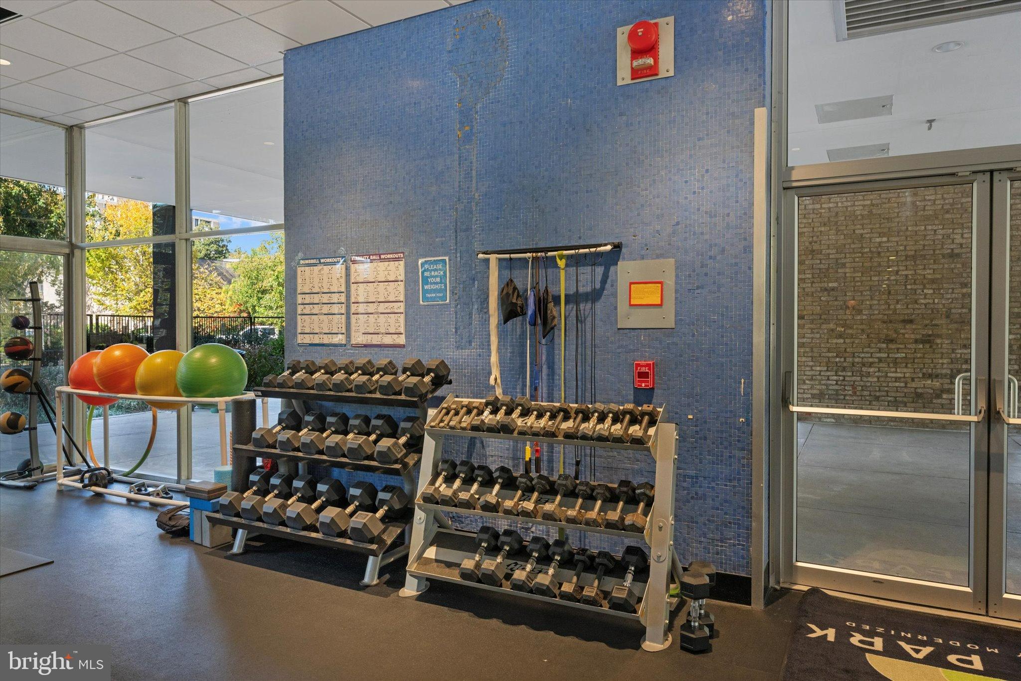 1378 4th Street Southwest Washington, DC 20024 - Photo 46 of 74 Modern fitness space with vibrant decor.