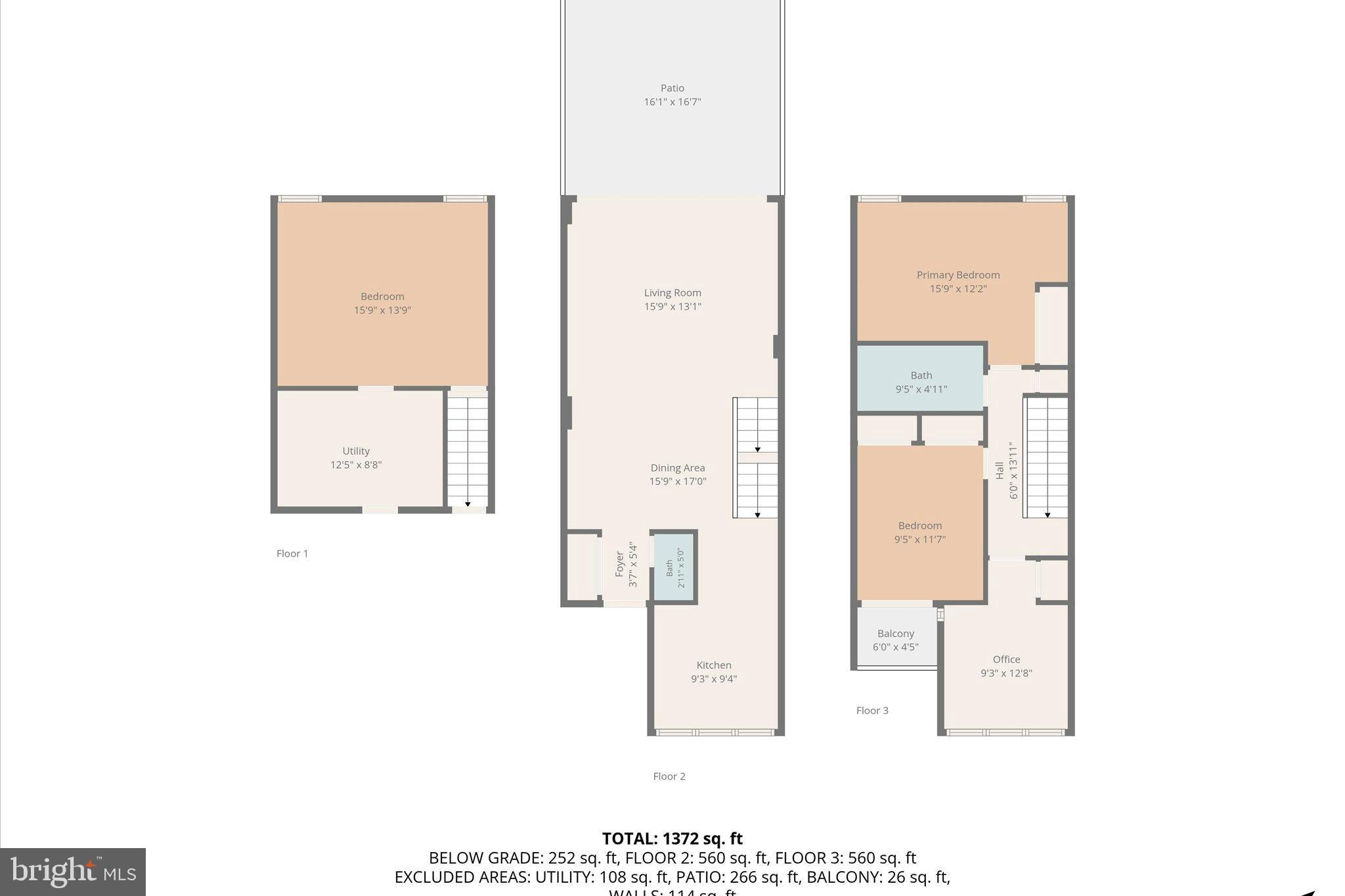 1378 4th Street Southwest Washington, DC 20024 - Photo 74 of 74 Spacious multi-level floor plan layout.