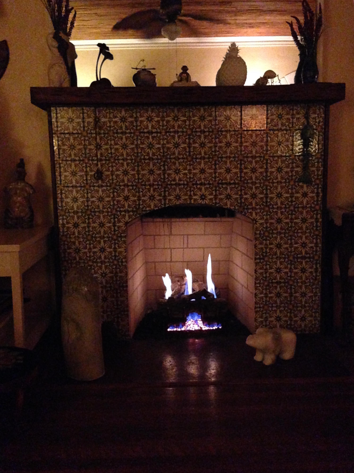 415 Plymouth Road West Palm Beach, FL 33405 - Photo 11 of 47 Fireplace with Ventless Gas Logs