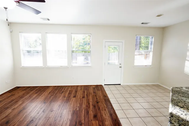 an empty room with a window