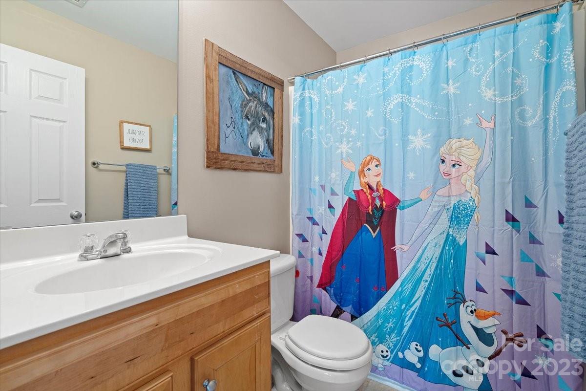 3006 Summerfield Ridge Lane Matthews, NC 28105 - Photo 16 of 17 a bathroom with a sink toilet and shower curtain