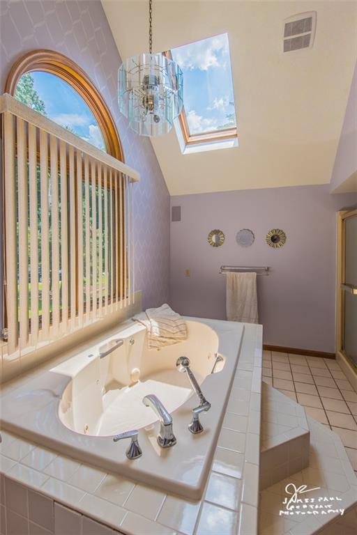 6148 Baker School Road Trafford, PA 15085 - Photo 14 of 25 Master Bathroom with Jacuzzi tub and skylight!