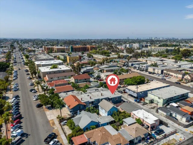 an aerial view of a city