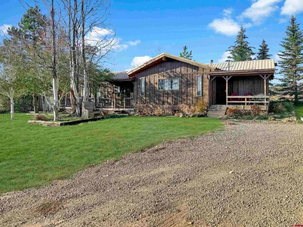 a view of outdoor space with seating area