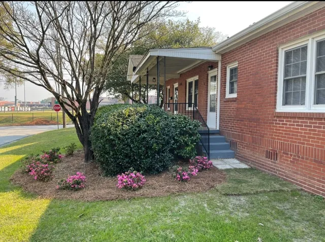 a view of a house with a yard