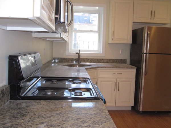 6 Baldwin Place Boston, MA 02113 - Photo 4 of 7 a kitchen with a stove a refrigerator and windows