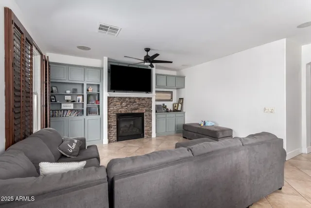 a living room with furniture