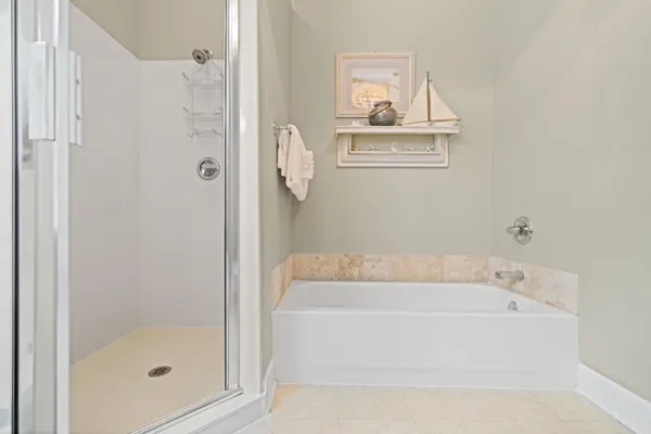 a bathroom with a bath tub and a shower