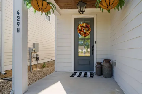 a view of a entryway door of the house