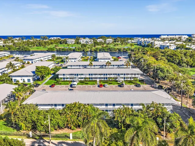 an outdoor space with seating space