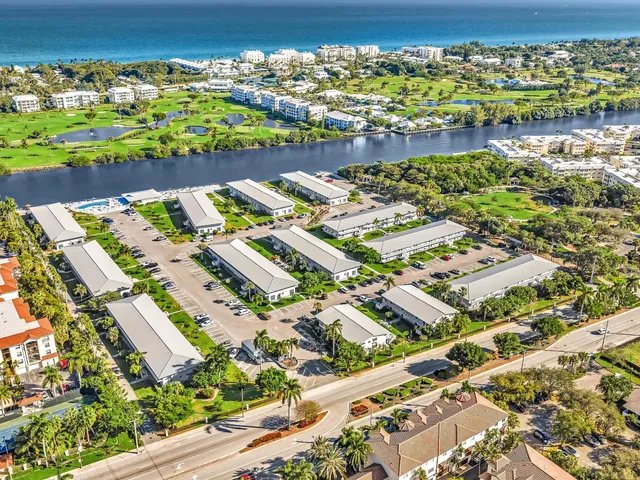 a view of a city with a lake