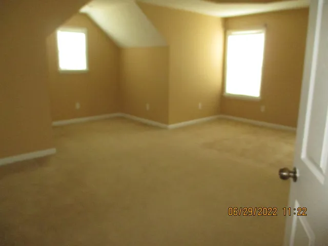 a view of a small space with a window